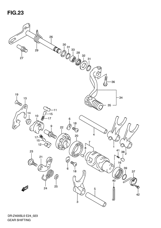 DR-Z400 Переключение передач