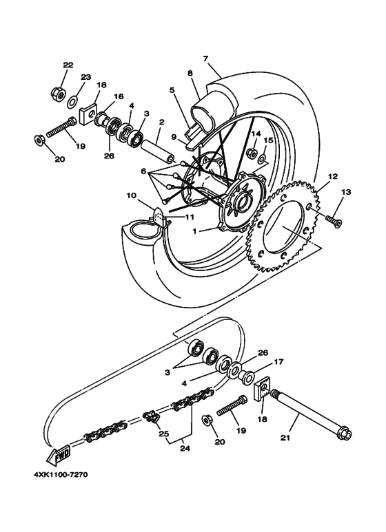 Rear wheel complete assy