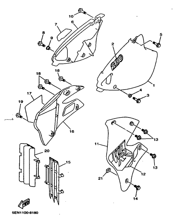 WR250Z Боковые обтекатели