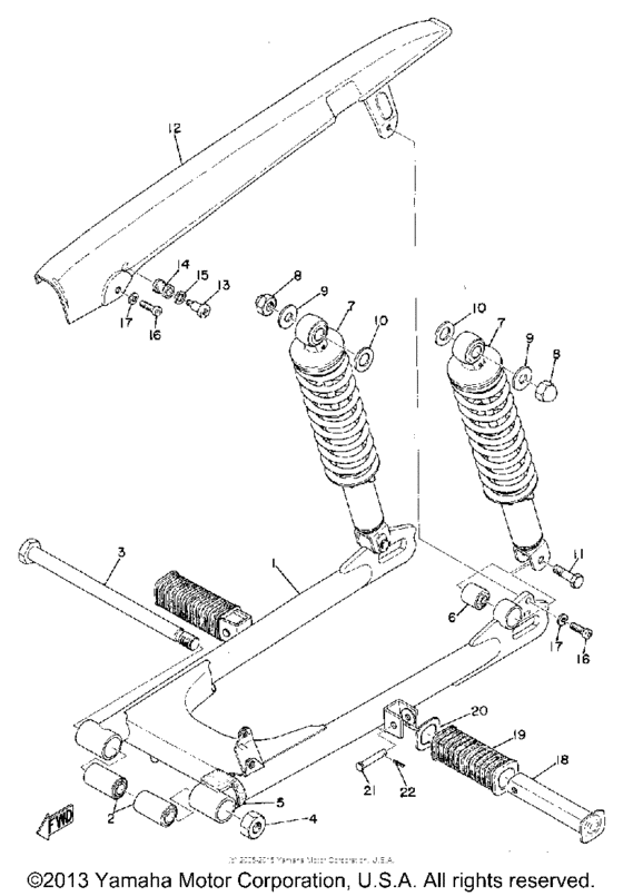 Rear arm rear cushion chain case