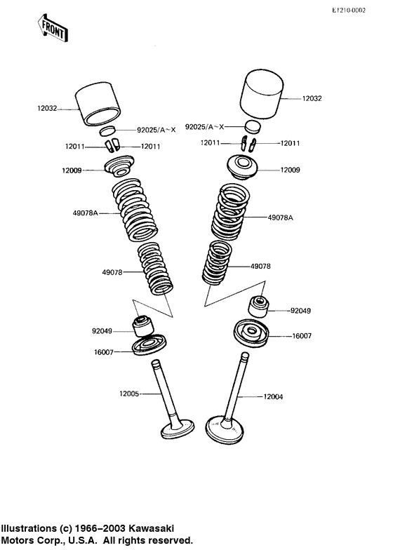 KZ1100 Клапана