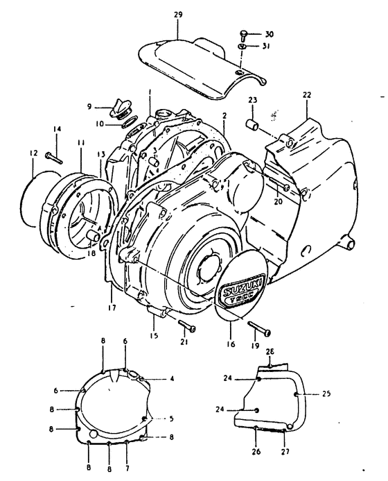 Crankcase cover ass`y  (v