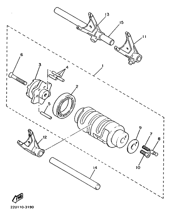 Shift cam. fork