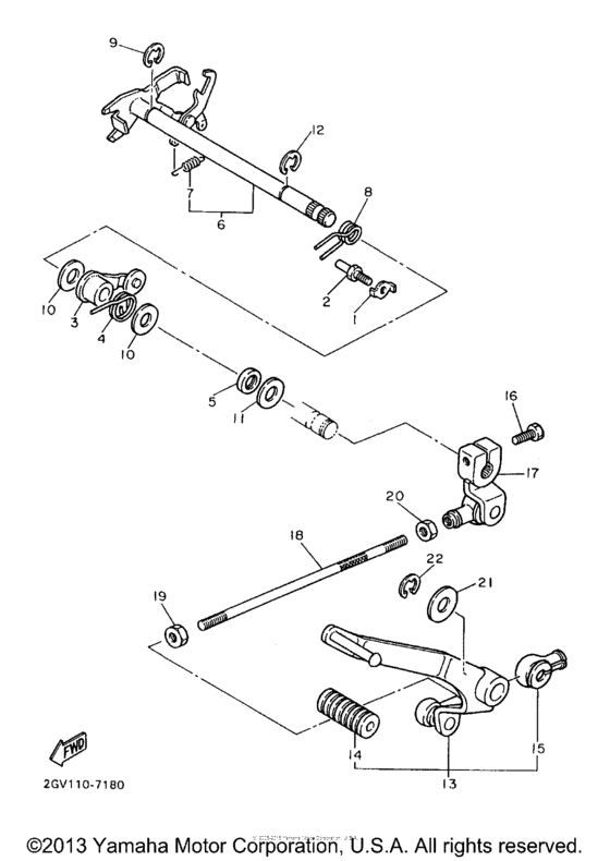 XVS650A Вал переключения