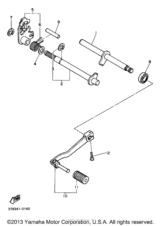 XT600ED Вал переключения