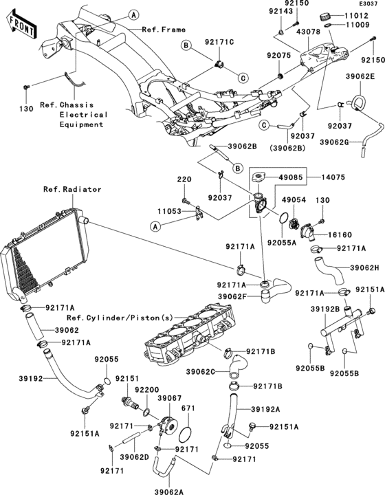 ZR1000 Патрубки охлаждения