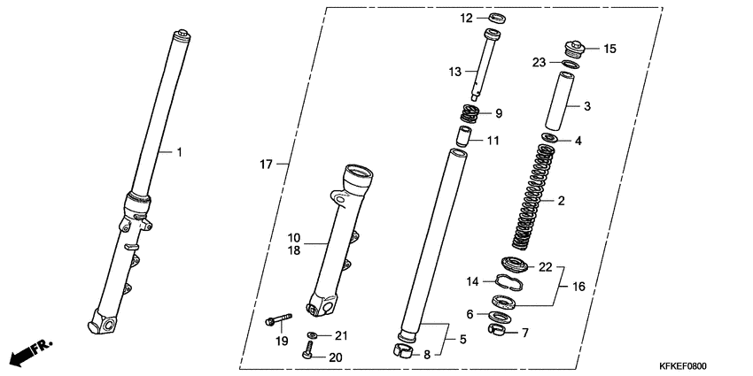 VTR250 Вилка передней оси