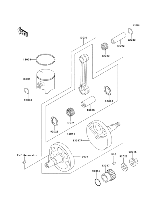 Crankshaft/piston(kx125-h1)