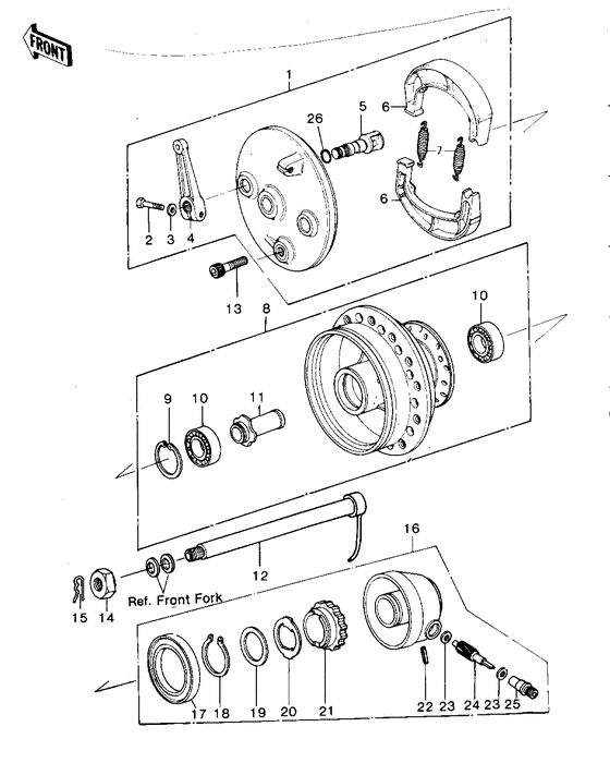 Front hub/brake