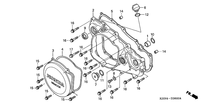 R. crankcase cover