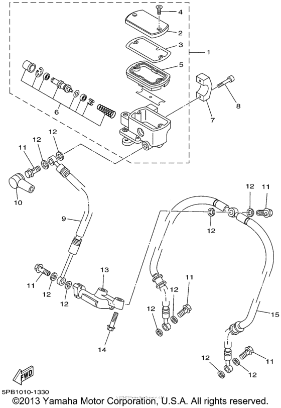 XVS1100PC Главный тормозной цилиндр