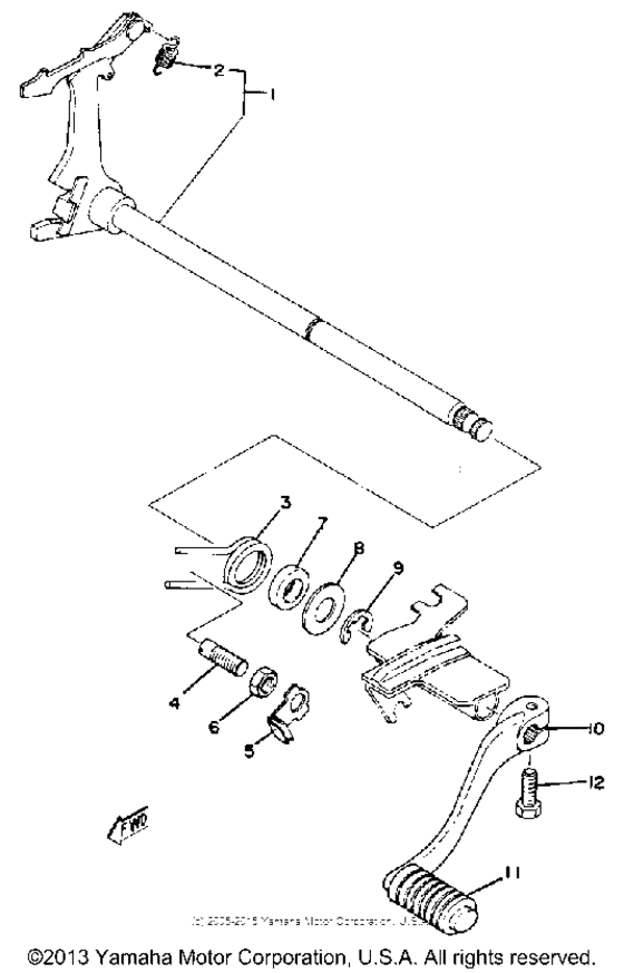 Shift shaft - pedal