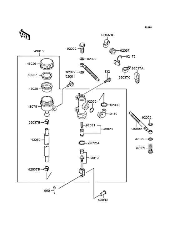 ZX250 リヤーマスターシリンダー