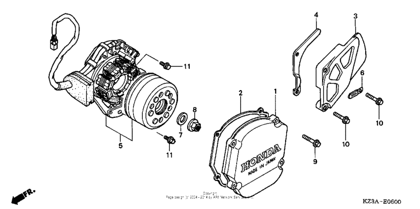 Left crankcase cover + generator