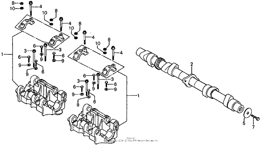 CB750 Camshaft + camshaft holder