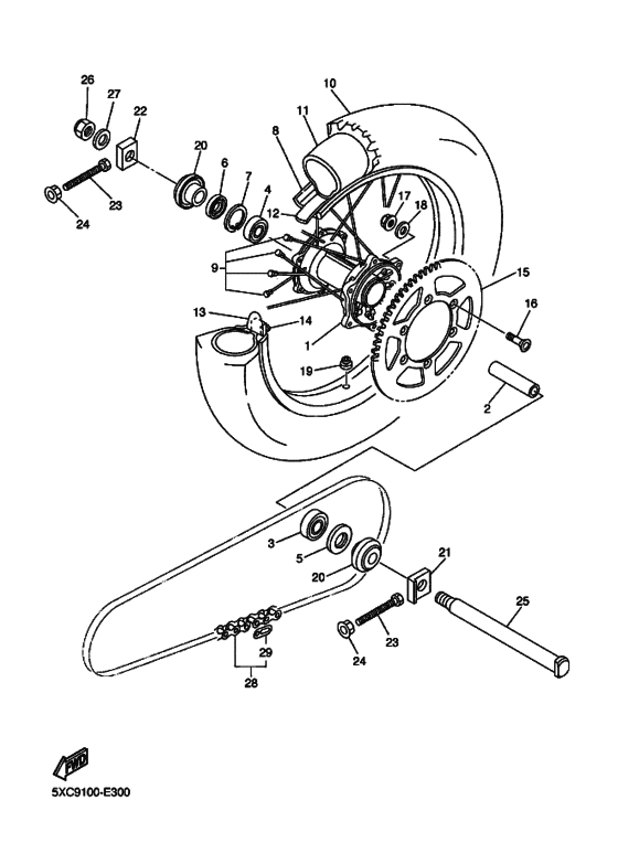 Rear wheel complete assy