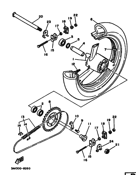 Rear wheel complete assy