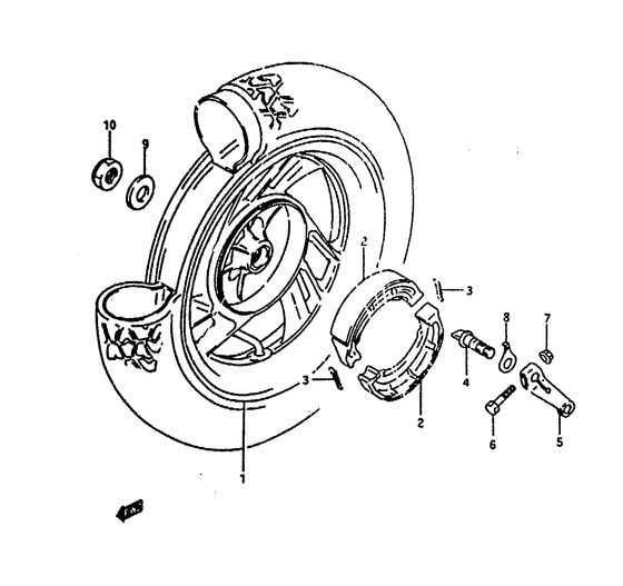 Rear wheel complete assy