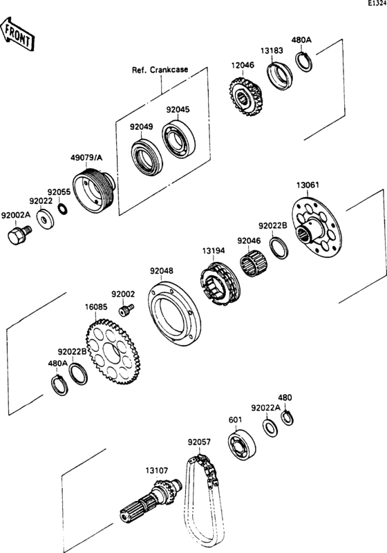 ZX750 Generator shaft