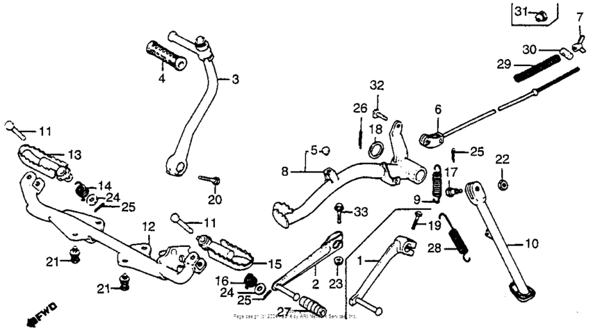 Pedal + kick starter arm + stand 80-84