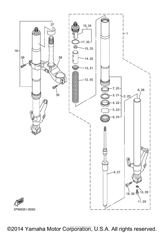 YZF-R1 Передняя вилка