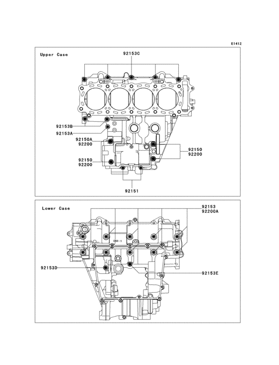ZX1000 Болты крепления картера