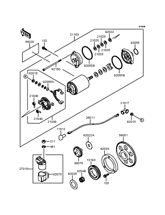 VN400 Starter motor / starter clutch