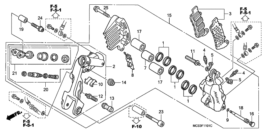L. front brake caliper