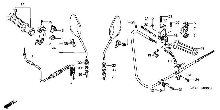 Handle lever/switch/cable