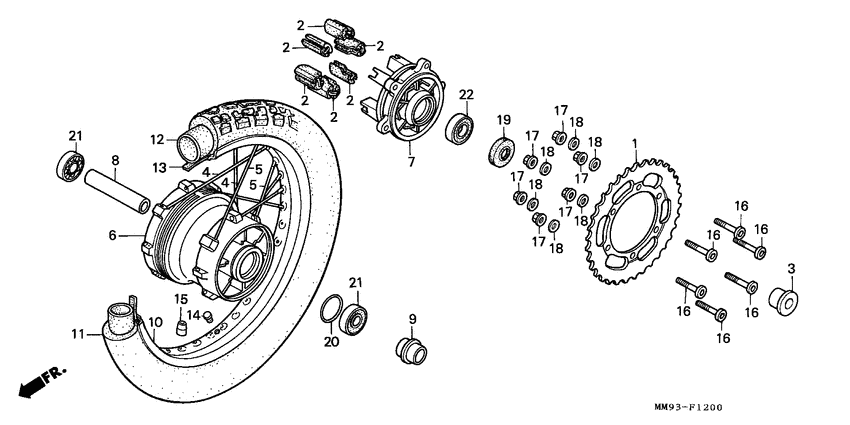 Rear wheel complete assy