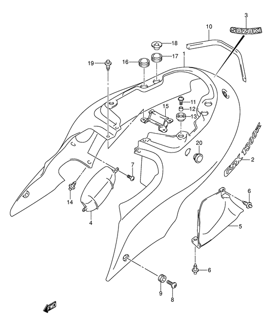 GSX1300R Обтекатель задний