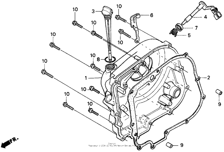 CB250 Крышка картера правая