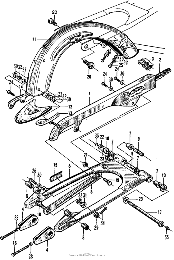 Cb/cl160swingarm + rear fender