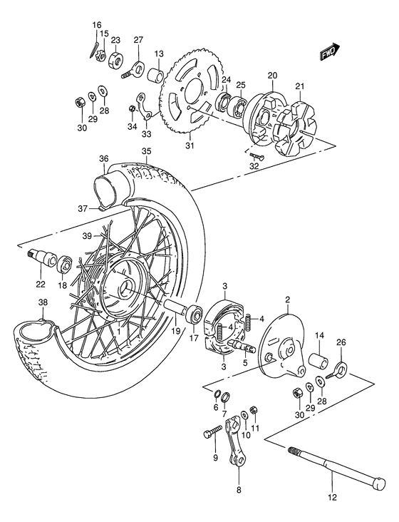 Rear wheel complete assy