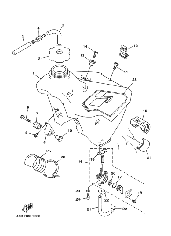 WR250Z Топливный бак