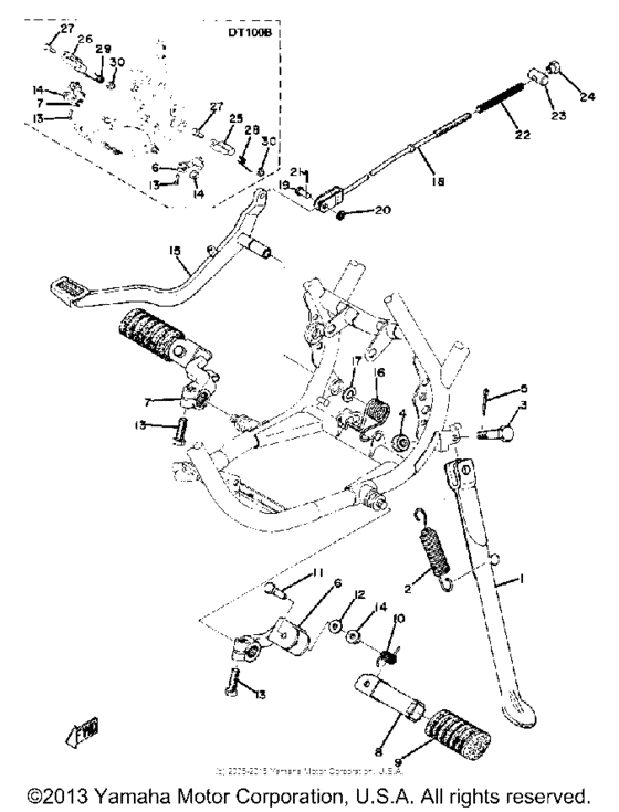 Stand footrest brake pedal