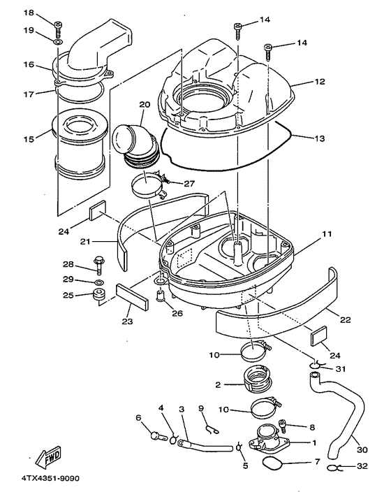 TDM850L Впускная система