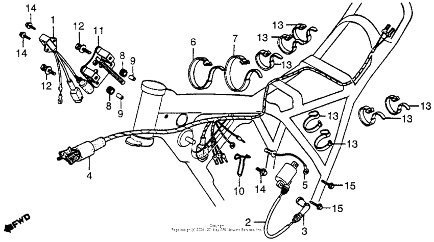 Wire harness + c.d.i. unit + ignition coil
