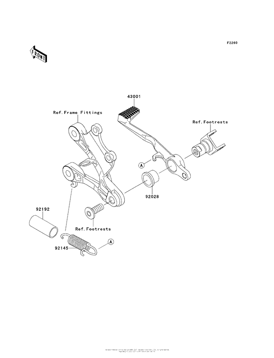 ZX636 Педаль тормоза