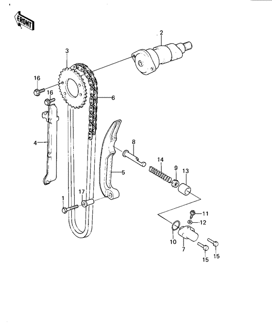 Camshaft/chain/tensioner