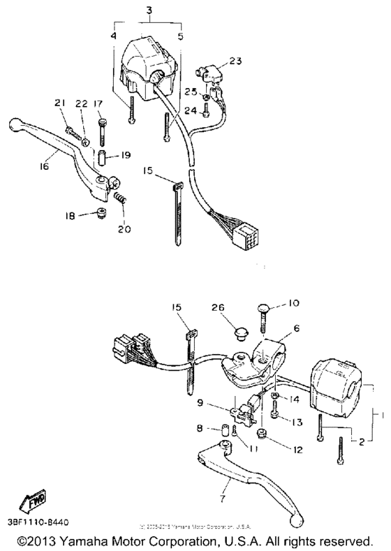 FZR400A Handle switch-lever