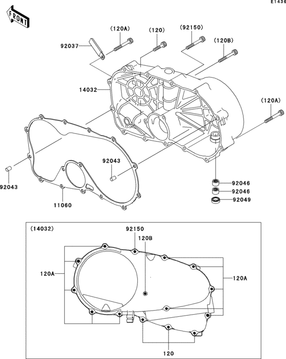 VN800 Крышки двигателя правые
