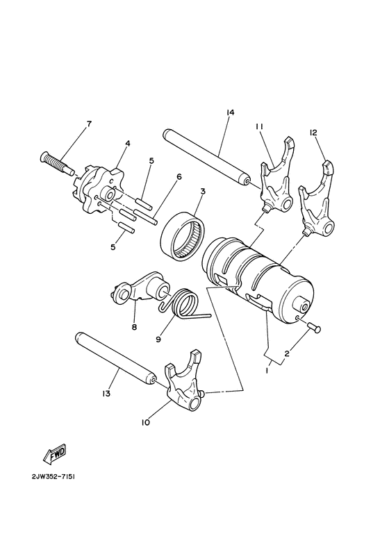 Shift cam. fork