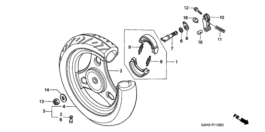 Rear wheel complete assy