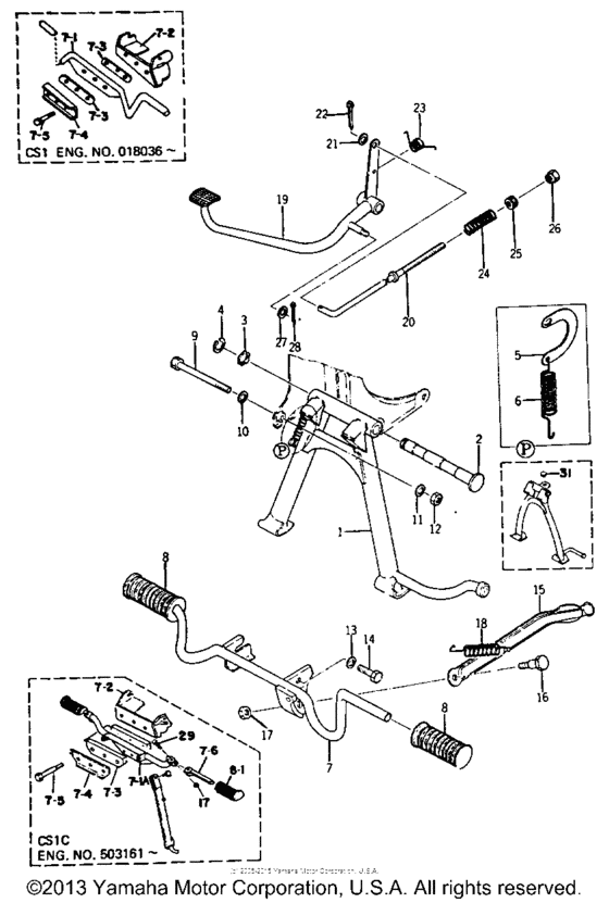 Stand and brake pedal