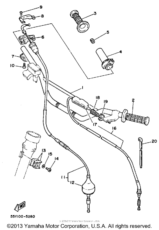 Steering handle - cable