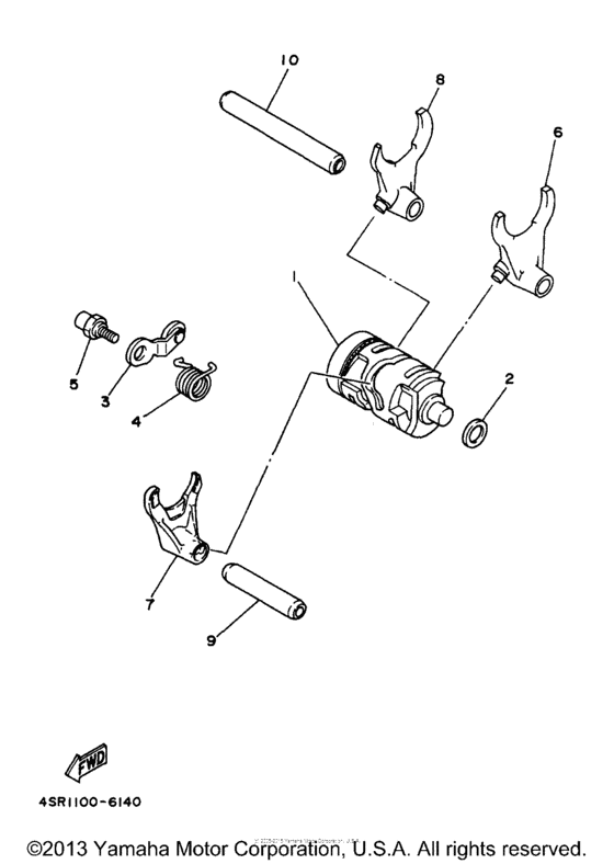 WR250Z Shift cam - shift fork