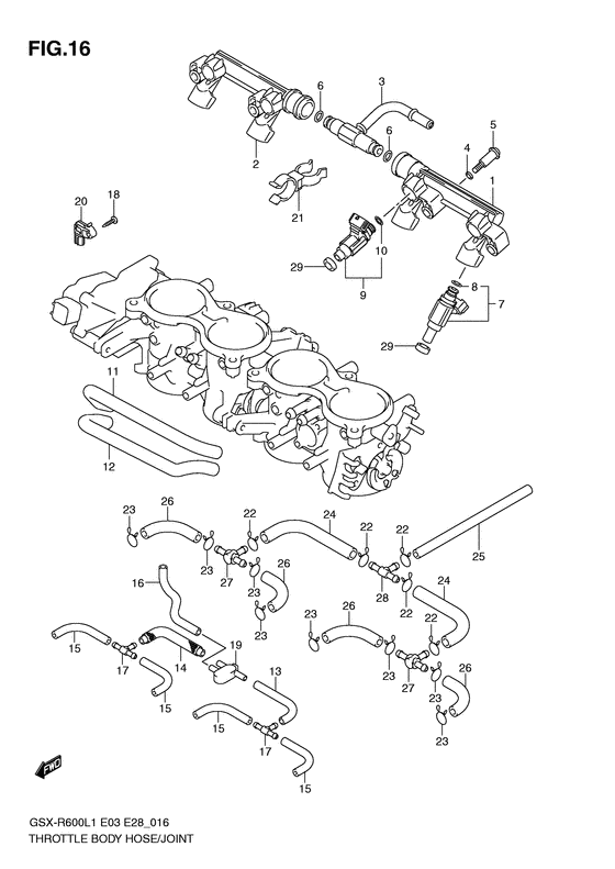 Throttle body hose/joint