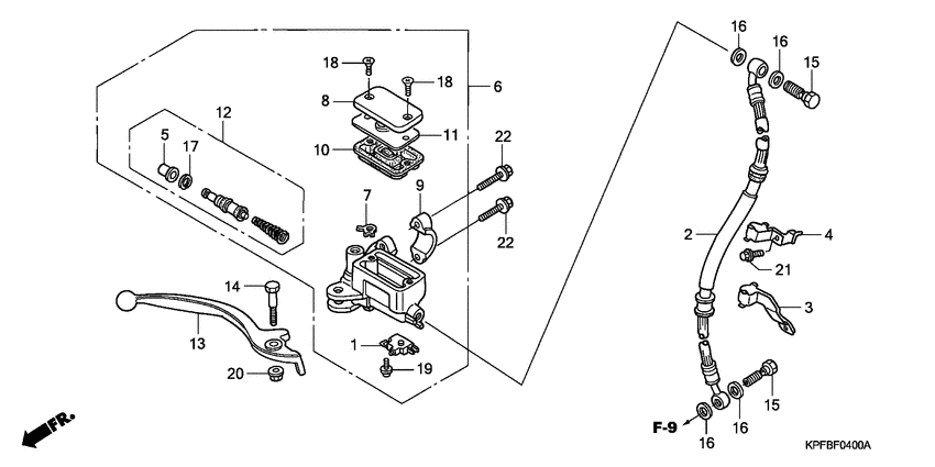 CBF250 Fr. brake master cylinder