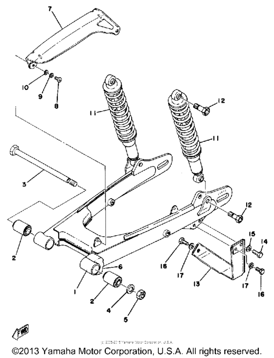 Rear arm - rear cushion - chain case